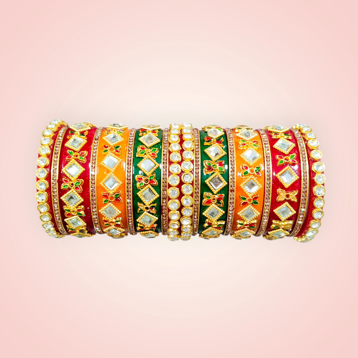 Traditional Rajasthani Bridal Chura Set for Women | Multicolor Wedding Bangles